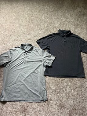 Two short sleeve polo shirts (one adidas & one under armour) mens size XXL